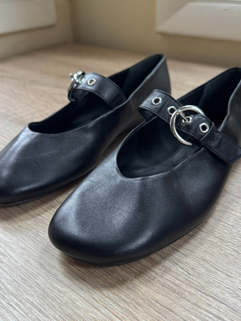 Reformation Bethany Ballet Flats Black Size 7 - Picture 6 of 12